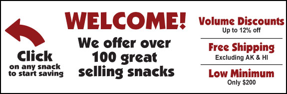 Welcome to WholesaleSnacks.com - We offer over 100 great selling, volume discount snacks with free shipping.
