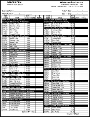 WholesaleSnacks.com Order Form