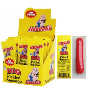 Hannah's Big Pickled 1.7oz Sausages (No Pork) - 20-ct Box